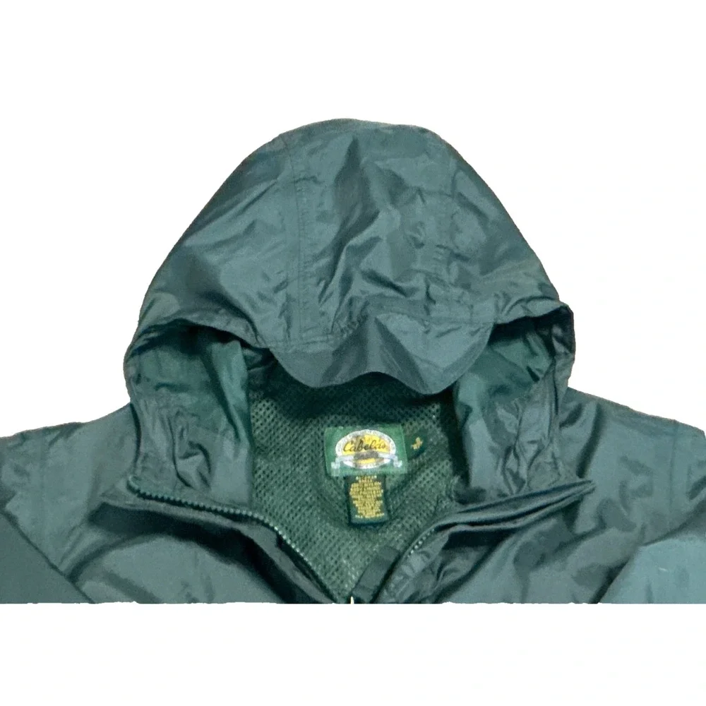 Cabelas Kid Youth Visor Hooded Mesh Lined Lightweight Packable Windbreaker Small